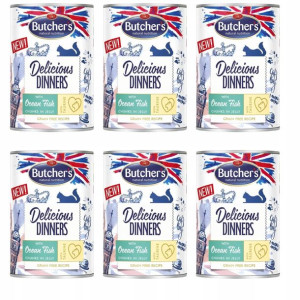 BUTCHER'S Delicious Dinners z rybą dla kota 6x400g