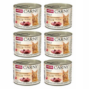 ANIMONDA Cat Carny Adult indyk, wątróbka 6x200g