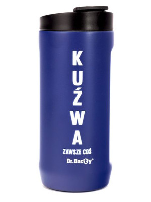 Kubek termiczny na kawę 2w1 Dr.Bacty Notus 360 ml - granatowy - Kuźwa
