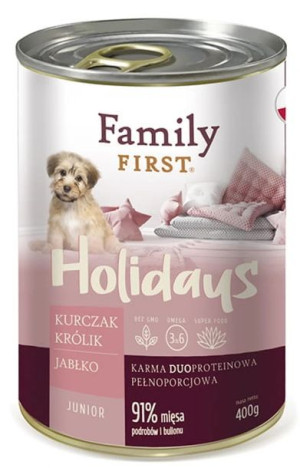 FamilyFirst Kurczak królik jabłko junior pies 400g