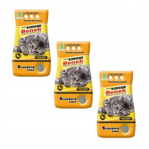 Super Benek Standard żwirek dla kota 3x5L+GRATIS
