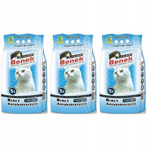Super Benek Antybakteryjny żwirek 3x5l+GRATIS