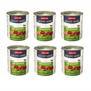 ANIMONDA Grancarno wołowina, kacze serca 6x800g