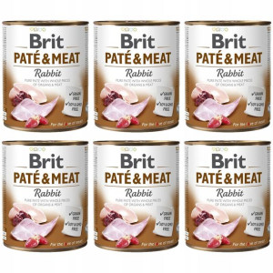 BRIT PATE & MEAT z królikiem dla psa 6x800g