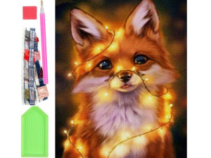 DIAMENTOWA MOZAIKA 5D Lisek HAFT DIAMENTOWY Lampki