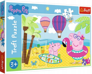 Puzzle Maxi Świnka Peppa Na Wakacjach Pepa Pig Trefl 14293 (24 El.) Pl 3+