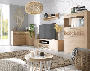 Zestaw Mebli ozdobna MOZAIKA + LED do Salonu Pokoju NATAN