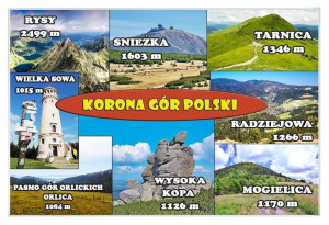 Korona gór polskich - magnes szklany