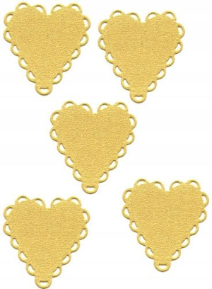 Serce serduszko złoty 4x4 cm scrap 10 szt.