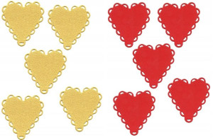 Serce serduszko 2 kolory 4x4 cm scrap 10 szt.