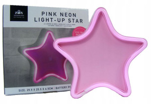 Gwiazdka Lampka Neonowa 3d Led Różowa Gwiazda