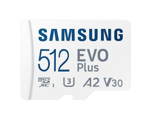 Samsung microSD Card EVO PLUS 512 GB, MicroSDXC, Flash memory class 10, SD