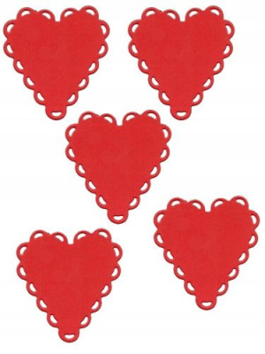 Serce serduszko czerwony 4x4 cm scrap 10 szt.