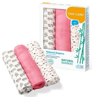 BABYONO PIELUSZKI pieluchy BAMBUSOWE 3 szt PREMIUM