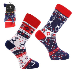 SKARPETKI męskie ŚWIĄTECZNE norweskie 2 PACK 39-42 na prezent