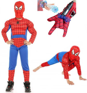 Strój  Spiderman muskuły z wyrzutnią - 122-128