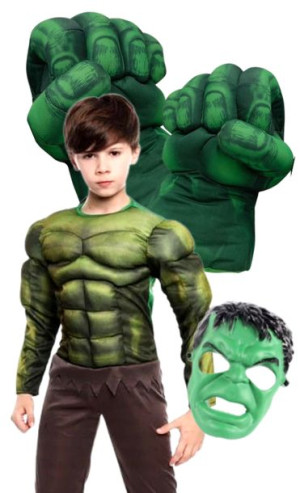 Strój Hulk  Rękawice XXL - 122-128