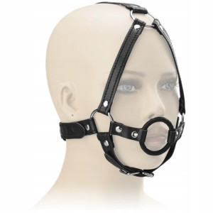 Otwarty Knebel Z Dziurą I Uprzężą Na Głowę Bdsm