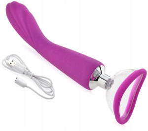 Dwustronny Wibrator G-spot Z Pompką Do Waginy 2w1