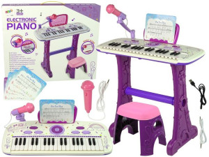 Elektryczne Pianino Keyboard Dla Dzieci Różowy Nuty Usb