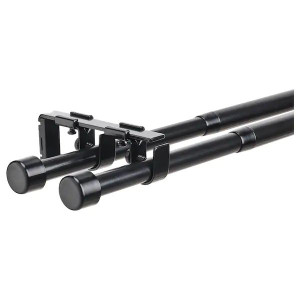 IKEA BEKRAFTA Podwójny karnisz komplet czarny 120-210 cm 19 mm