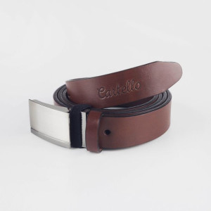 Pasek skórzany, elegancki Cartello C-2430-2 brązowy rozm120