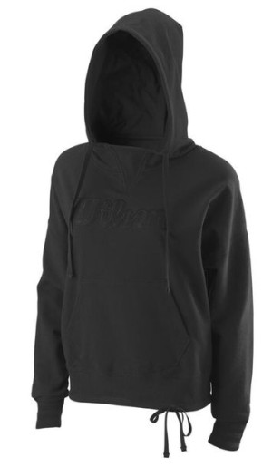 Bluza tenisowa damska Wilson Script Eco Cotton Hoody black/black - S