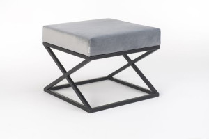 Kwadratowe siedzisko Irsa 50x50cm, puf, taboret, podnóżek tapicerowany loft