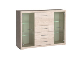 Komoda Witryna  Barek Kredens z LED 148 cm VIKI Kolory Do Wyboru
