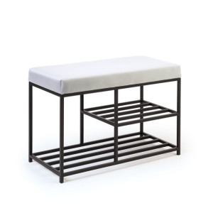 Ławka industrialna ze schowkiem na buty 90x35cm, taboret loft Livi