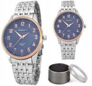 Elegancki Czytelny Zegarek Męski Perfect + Pudełko