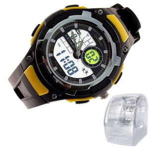 Męski Sportowy Zegarek DUAL TIME Stoper Timer