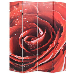 Składany parawan, 160 x 170 cm, czerwona róża