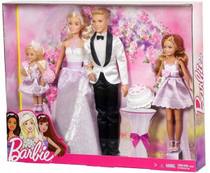 Młoda Para Lalka Barbie + Ken 4 Lalki Dodatki Ślub