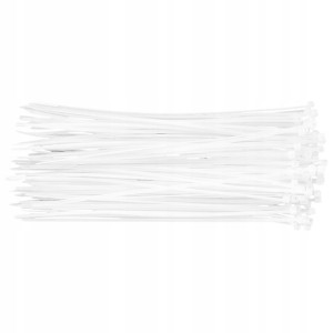 Opaski zaciskowe kablowe 2.5x200mm, 100szt. białe