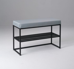 Industrialna ławka na korytarz Geri 50x30cm, taboret podnóżek pufa loftowa