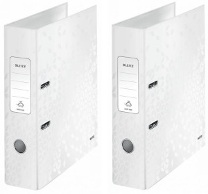 Segregator Leitz Wow 180° A4 szerokość grzbietu 80mm do 600 kartek biały x2