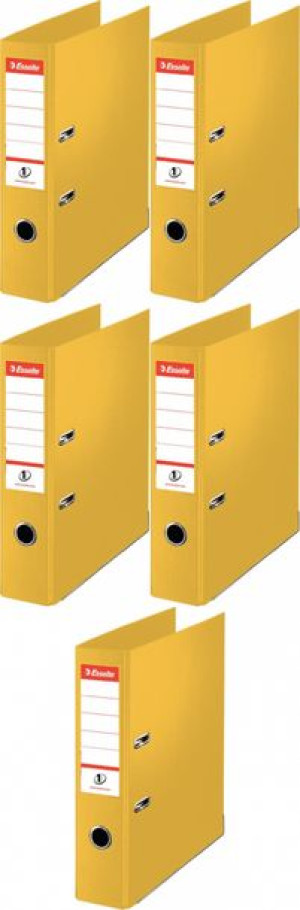 Segregator Esselte No.1 Power A4 50mm do 350 kartek żółty x5