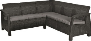 Ogrodowa narożna sofa CORFU RELAX - antracyt