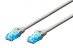 Patchcord DIGITUS UTP kat. 5e 0,5m PVC szary