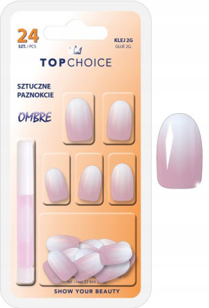 TOP CHOICE SZTUCZNE PAZNOKCIE 78026 ombre + klej