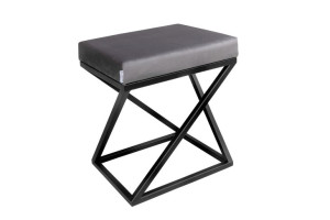 Siedzisko, taboret Kabi, puf industrialny tapicerowany 40x30cm podnóżek
