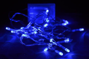 Garth świąteczny LED łańcuch - 4,5 m, 30 diod, niebieski