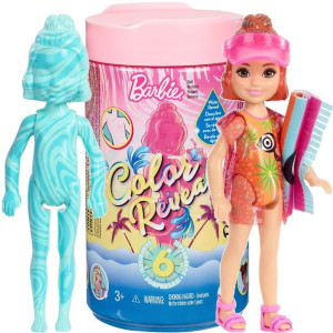 Barbie Color Reveal lalka Chelsea wakacyjna + akcesoria