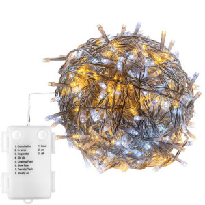 Świąteczny łańcuch 200 LED - 20 m, biała ciepła i zimna