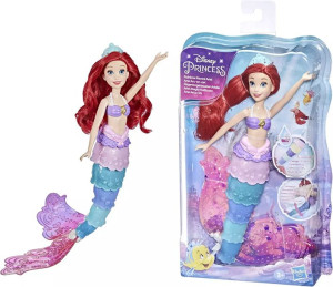 Lalka księżniczka Disney Arielka tęczowy ogon zmienia kolor 27 cm