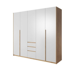 Duża Szafa Garderoba 225 Cm Xara Dąb Craft Złoty/biały