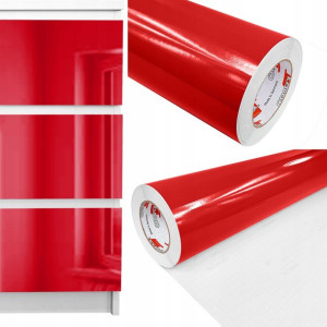 Połyskowa Czerwona Folia Meblowa Na Szafę Meble Regał Komodę 100x300