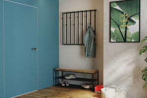 Dębowa ławka industrialna Gina 90x35cm, modne drewniane siedzisko 2cm lite