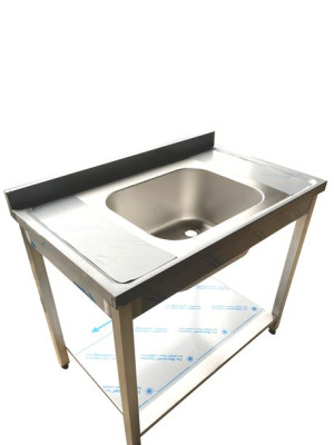 stół przemysłowy 100x60x85 z zlewem półka otwór pod baterie w gratisie